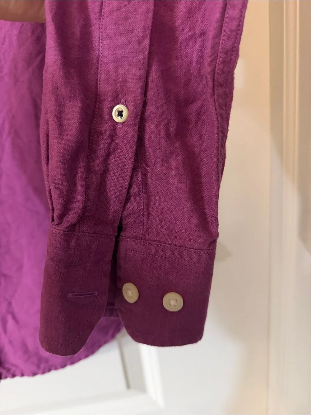 Banana Republic Men's Button-Down Shirt in Vibrant Magenta